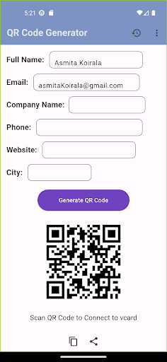 vCard QR Generator