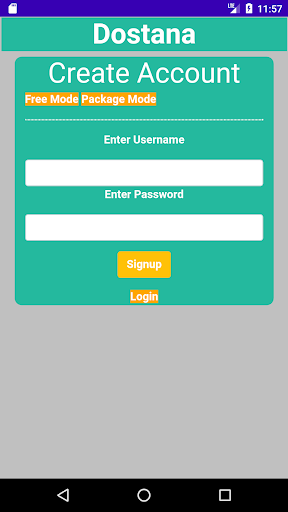 Android application Dostana screenshort