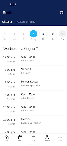 ALTUS FITNESS Screen 2