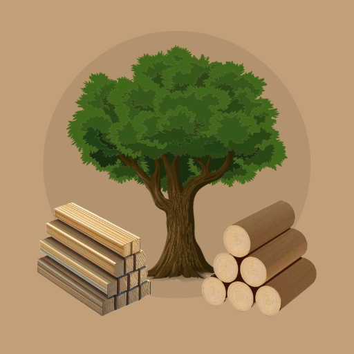 কাঠের হিসাব: গোল কাঠ,চিড়াই কাঠ logo