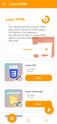 Android application Edoc: Learn HTML screenshort