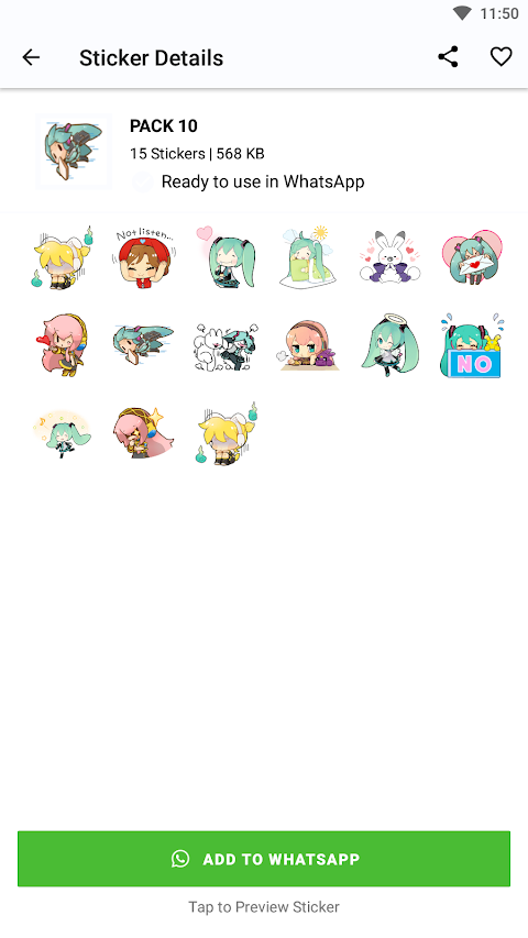 MikuChat Hatsune Sticker Mikuのおすすめ画像4