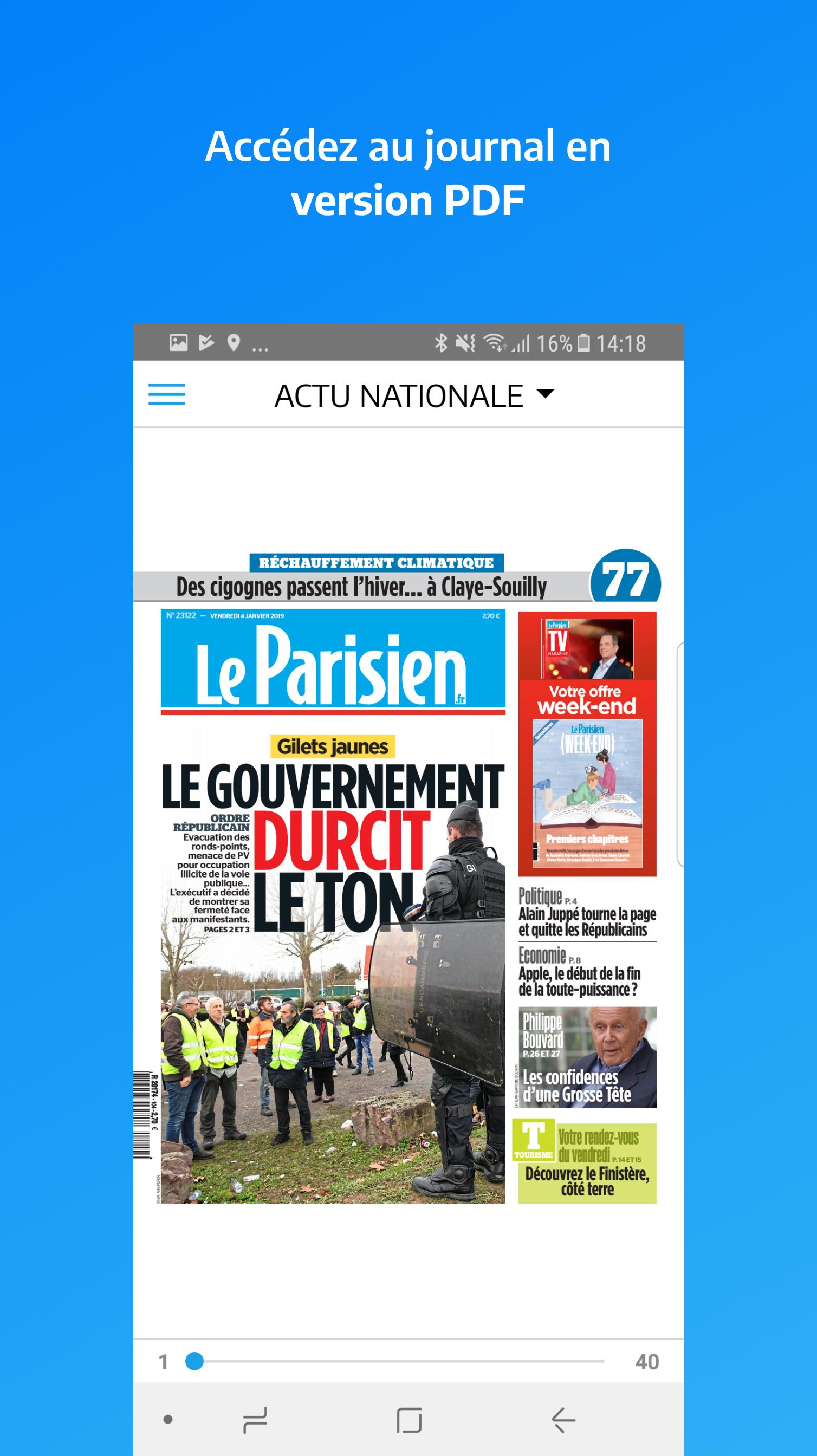 Android application Journal Le Parisien screenshort