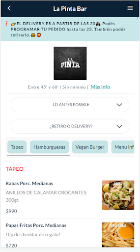 Android application La Pinta Bar screenshort