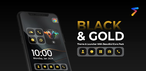 Android application Black & Gold Icon Pack screenshort