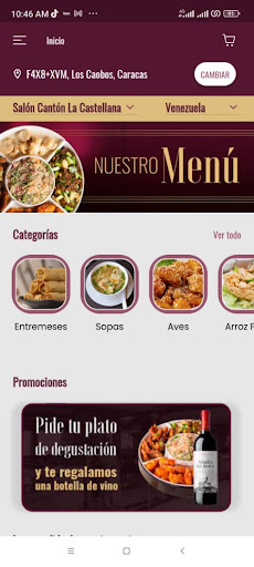 Android application Salón Cantón Delivery screenshort