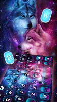 screenshot of Neon Wolf Galaxy Keyboard Them