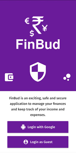 Android application Finbud Expense tracker/manager screenshort