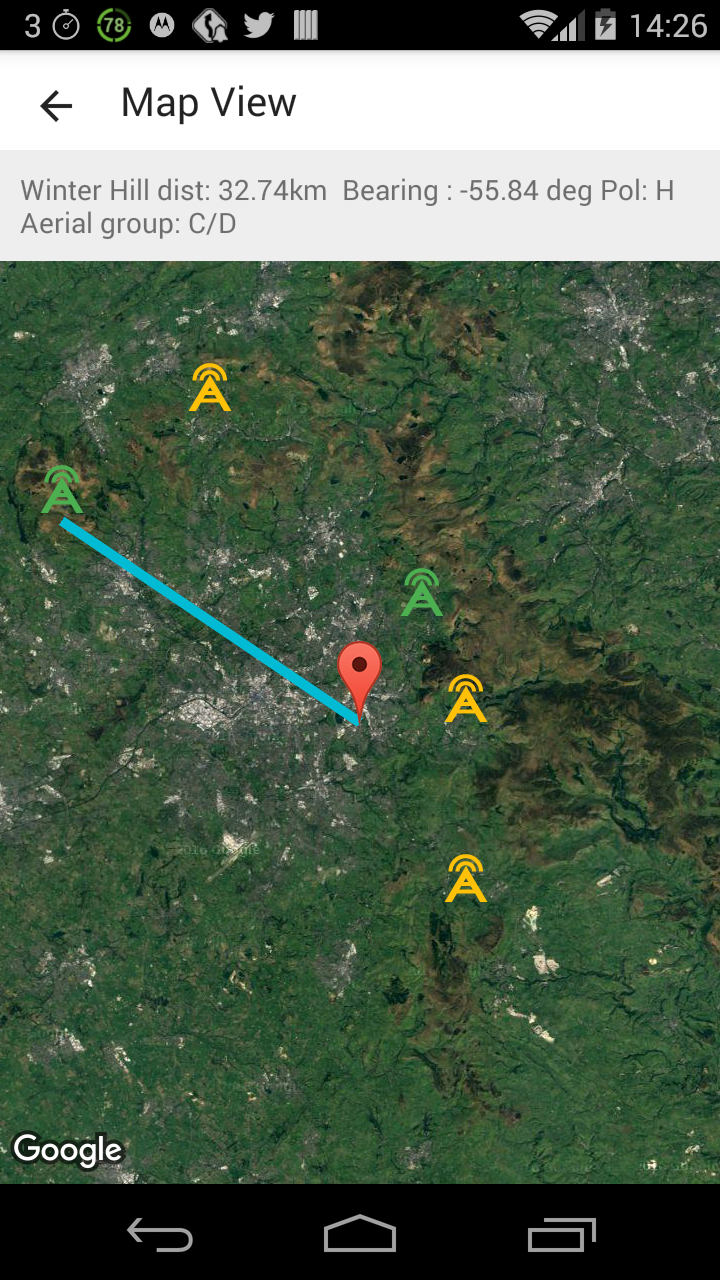 Android application UK Aerial Alignment screenshort