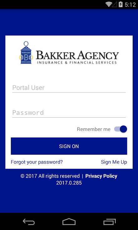 Bakker Agency Insurance Screen 1