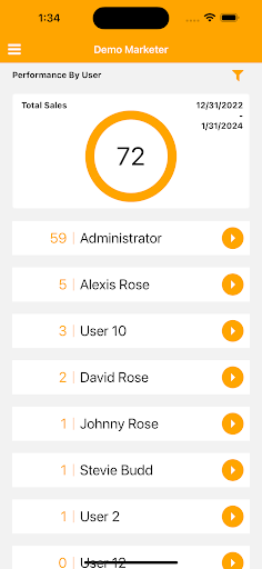 Android application Inline CRM Reporting screenshort