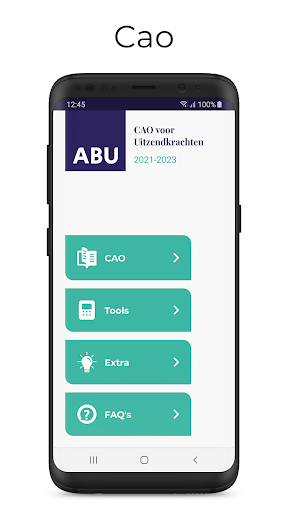Android application CAO voor Uitzendkrachten screenshort