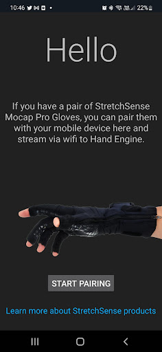 Android application StretchSense WiFi Bridge screenshort