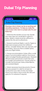 Dubai Trip Planning