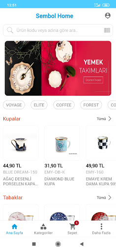 Android application Sembol Home B2B screenshort