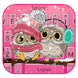 Pink Cute Owl Keyboard Theme icon