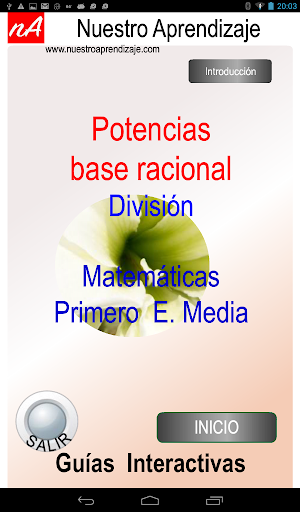 Android application Potencias Base Q, División screenshort