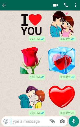 Android application Love Stickers WASticker screenshort