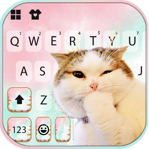 Pastel Cloud Cat Keyboard Back logo