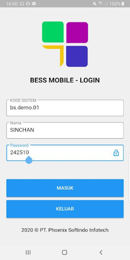 Android application BESS MOBILE POCKET screenshort