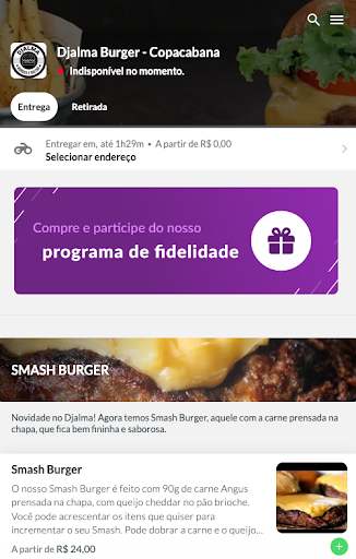 Android application Djalma Burger screenshort