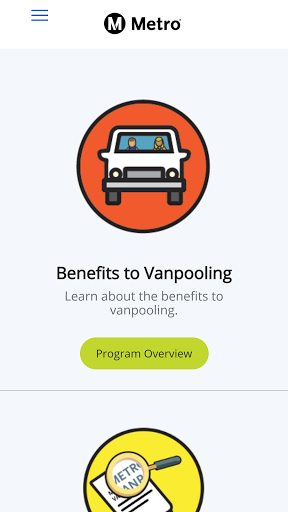 Android application Metro Vanpool screenshort