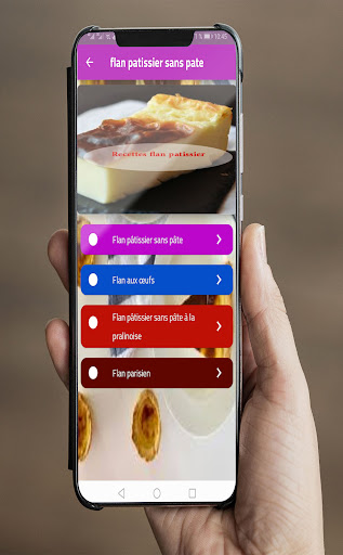 Android application recettes flan patissier screenshort
