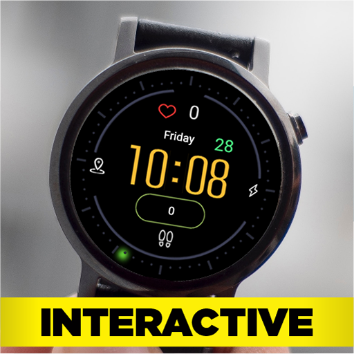 Digital watch face wear os Q03 logo