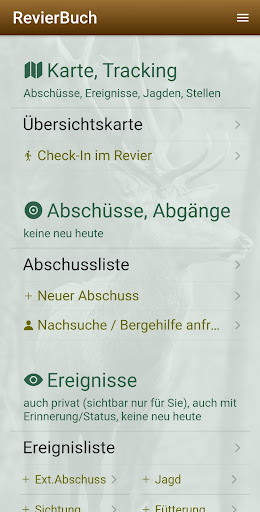 Android application RevierBuch screenshort