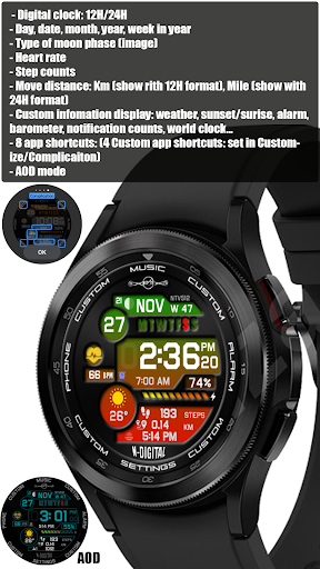 NTV512 - N Digital Watch face Screen 3