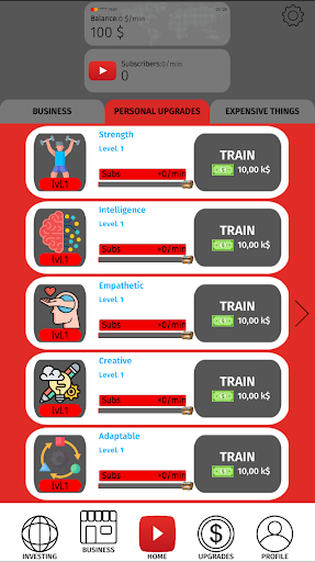 Idle YouTuber Tycoon Screen 2