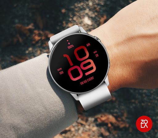 Stylish Maroon Watch Face Screen 3