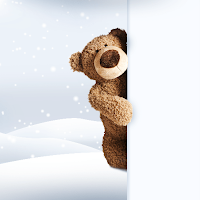 Snowy Day Teddy Bear-Wallpaper