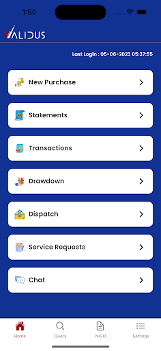 Android application Validus AIF screenshort
