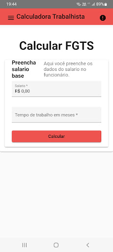 Calculadora do trabalhador Screen 2