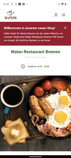 Android application Watan Restaurant Bremen screenshort
