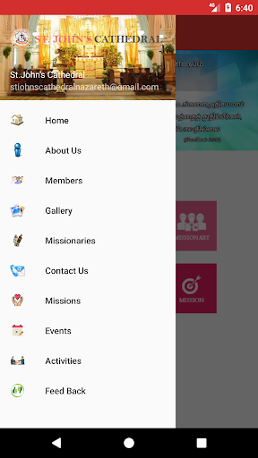 Android application ST John's Cathedral Nazareth screenshort