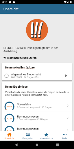 Android application Lernletics screenshort