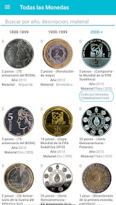 Captura de Pantalla 4 Catalogo de Monedas Argentina android