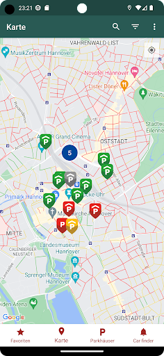 Android application Hannover Parken screenshort