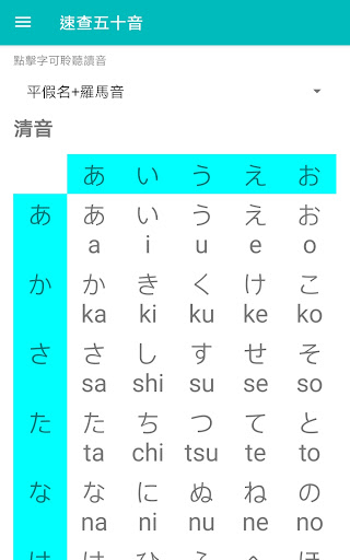 Android application KanaSpeed -Learn Japanese Kana screenshort