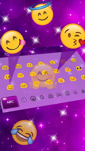 New Purple Glitter Keyboard Theme