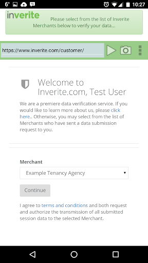 Inverite Verification Screen 2