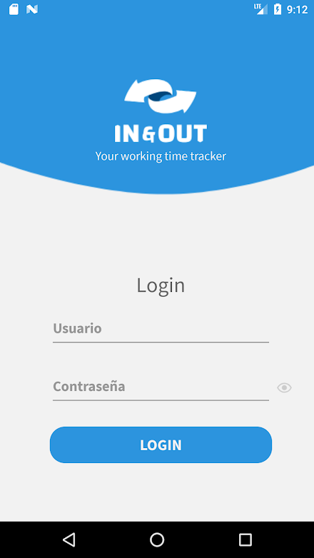 InOutApp Screen 1