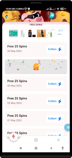 CM-Spins Rewards and Community Screen 2