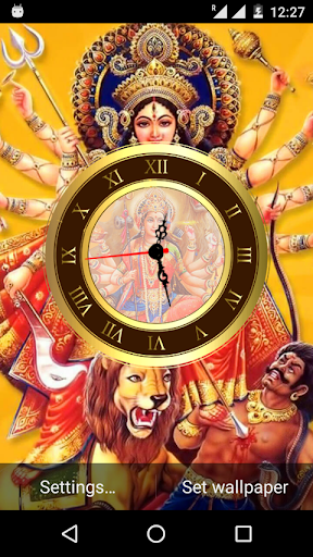 Durga Ji Clock Live Wallpaper Screen 2