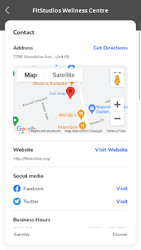 Android application FitStudios Wellness Centre screenshort
