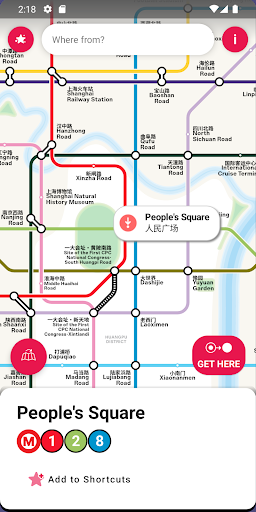 Screenshot of Shanghai Interactive Metro Map