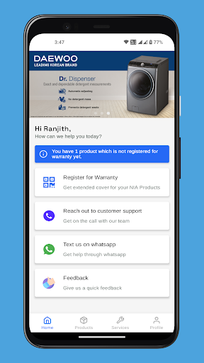 Android application Nia Care screenshort