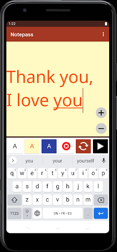 Notepass: written conversation Screen 2